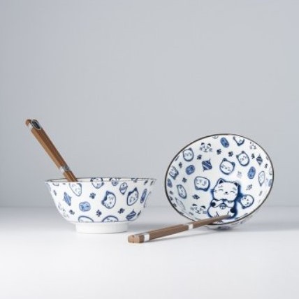 Set di 2 ciotole maneki neko