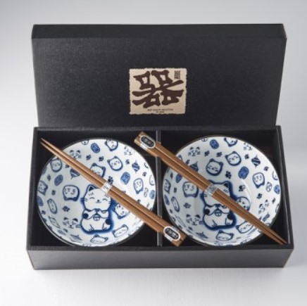 Set di 2 ciotole maneki neko