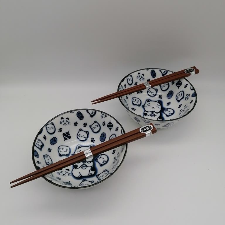 Set di 2 ciotole maneki neko