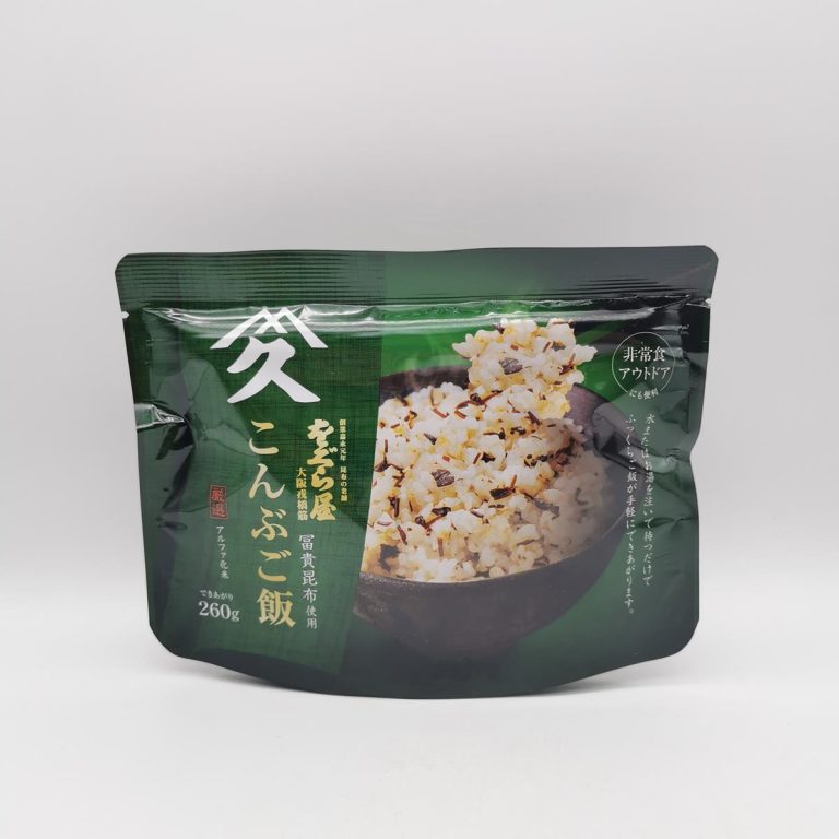 Piatto pronto a base di riso e alghe kombu naturali dell'Hokkaido