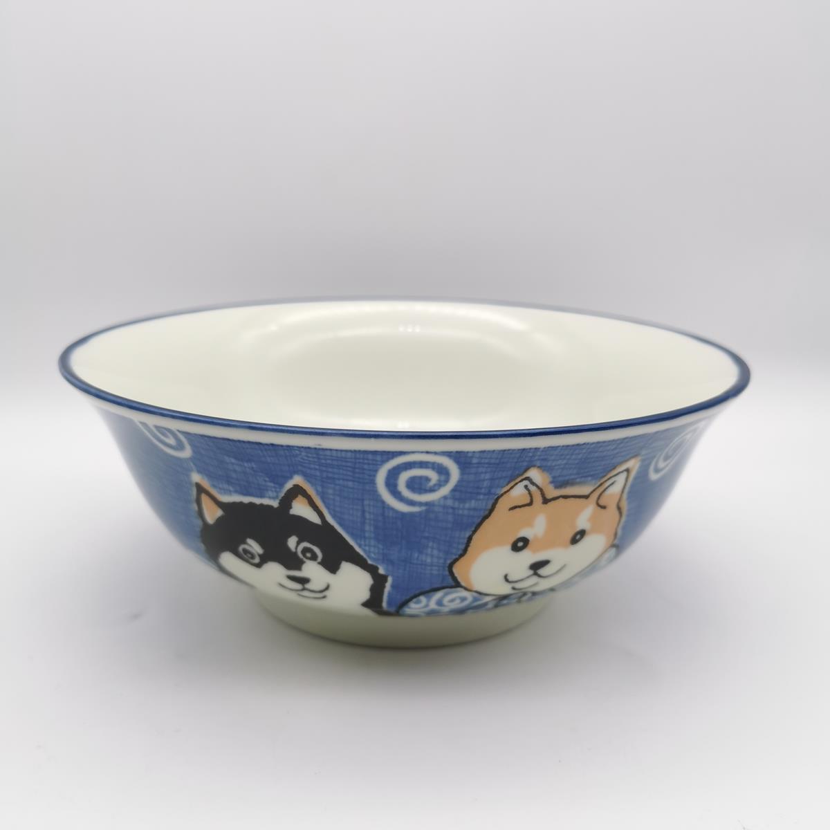 Ciotola da ramen blu con shiba inu in vendita online - Ikiya