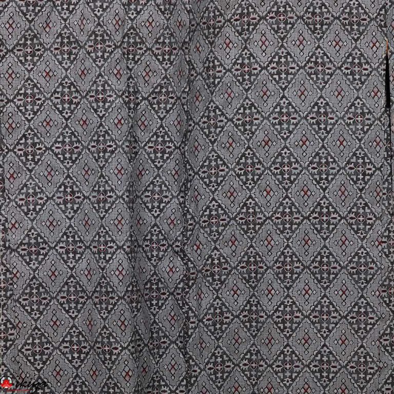 Haori da donna in seta "omeshi" con fantasia geometrica