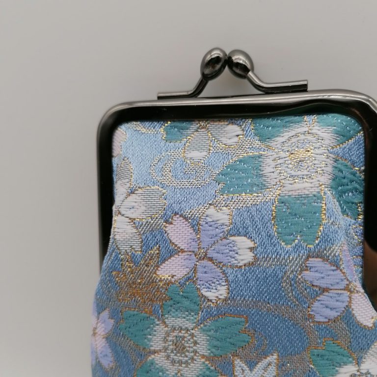 Custodia per occhiali artigianale da Kyoto - Azzurro con sakura
