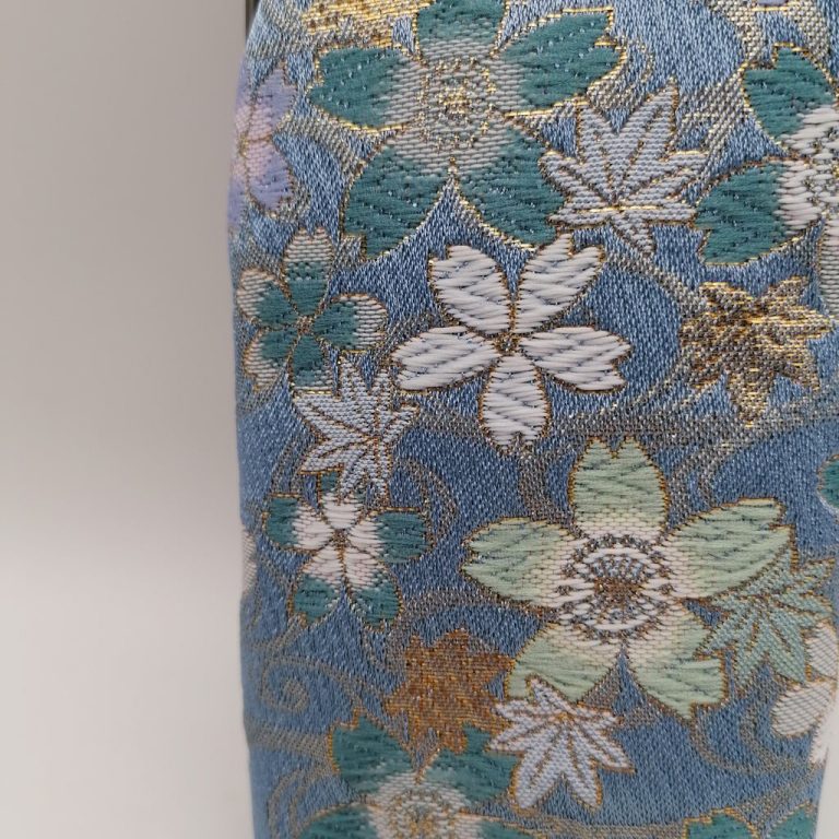 Custodia per occhiali artigianale da Kyoto - Azzurro con sakura