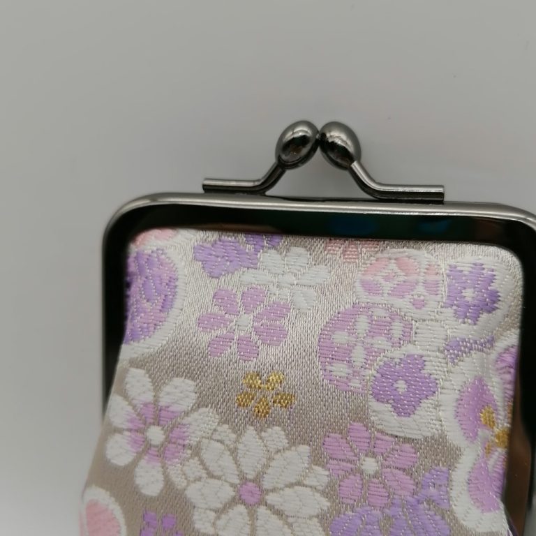 Custodia per occhiali artigianale da Kyoto - Bianco con fiori violetta