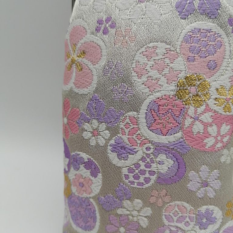 Custodia per occhiali artigianale da Kyoto - Bianco con fiori violetta