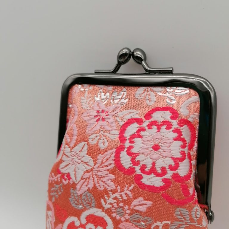 Custodia per occhiali artigianale da Kyoto - Rosa con fiori autunnali