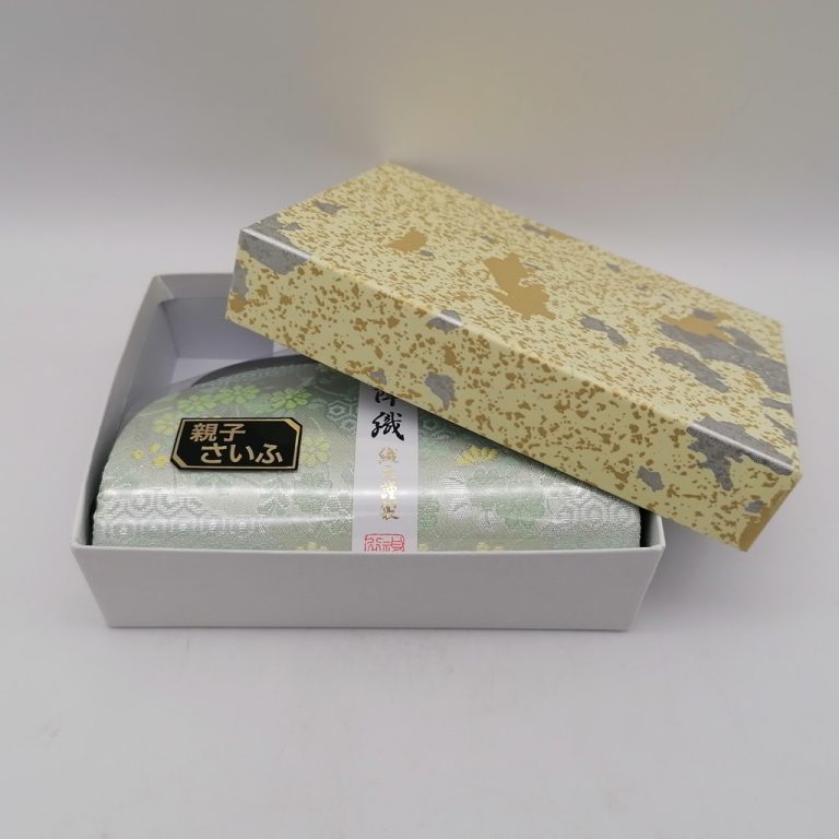 Portamonete artigianale da Kyoto L - Rosa con fiori stagionali