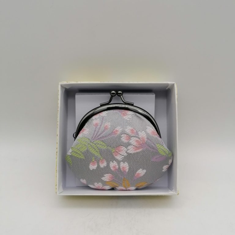 Portamonete artigianale da Kyoto S - Argento con sakura