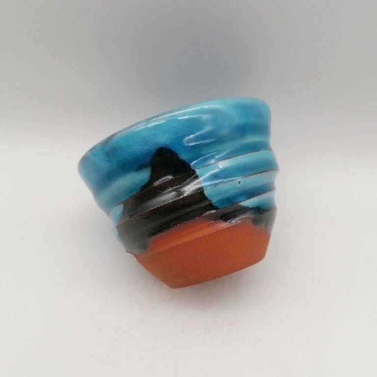Tazza in ceramica artigianale da Kyoto "Ninshu Soku Blue"
