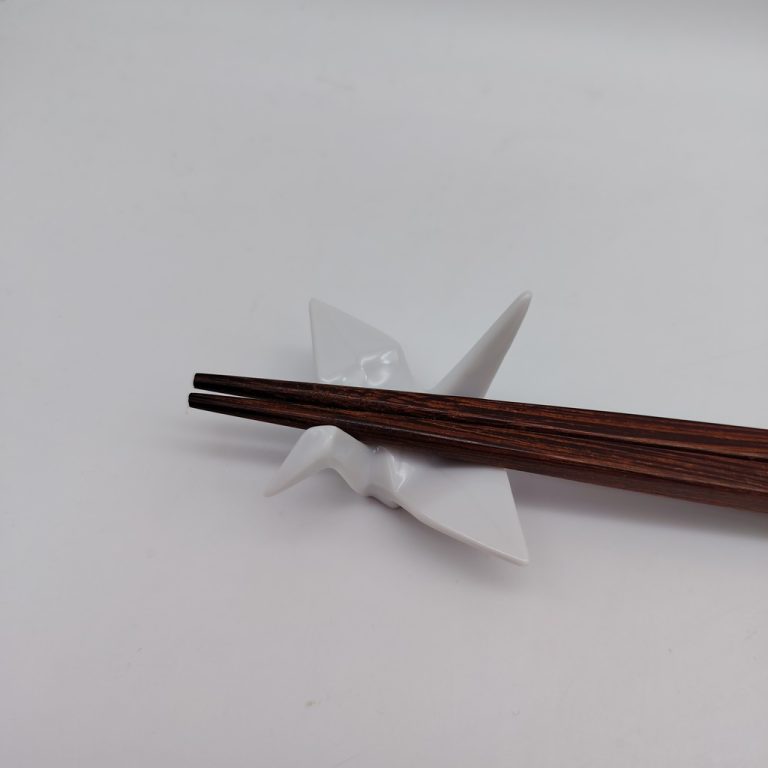 Poggiabacchette "Gru Origami" bianco