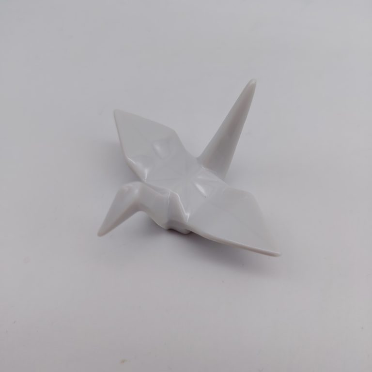 Poggiabacchette "Gru Origami" bianco