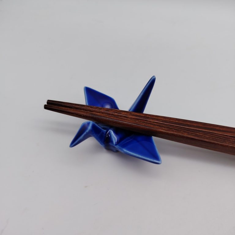 Poggiabacchette "Gru Origami" blu
