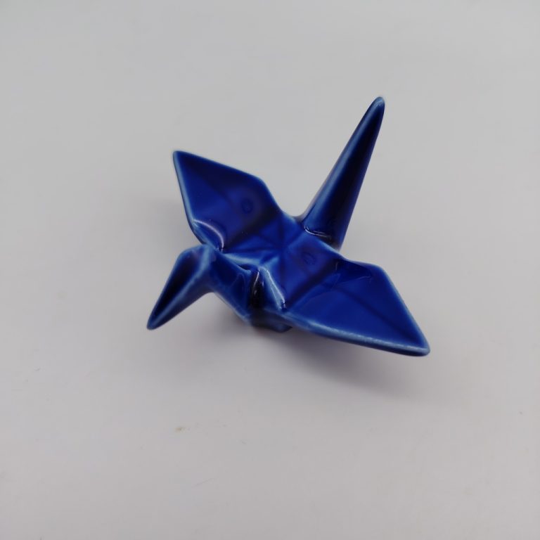 Poggiabacchette "Gru Origami" blu
