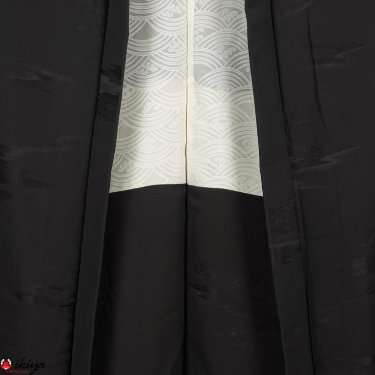 Haori da donna formale in seta "rinzu" nera