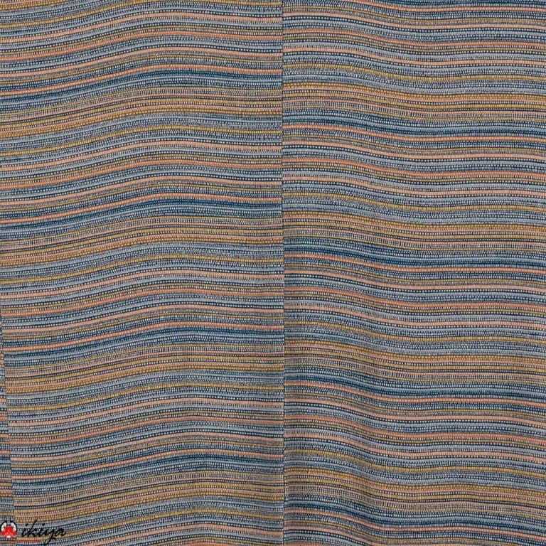 Haori da donna in seta a righe blu e gialle