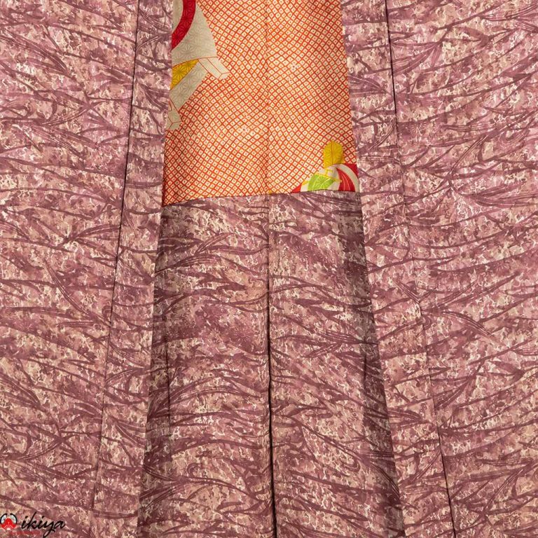 Haori da donna in seta color malva ad effetto sfumato