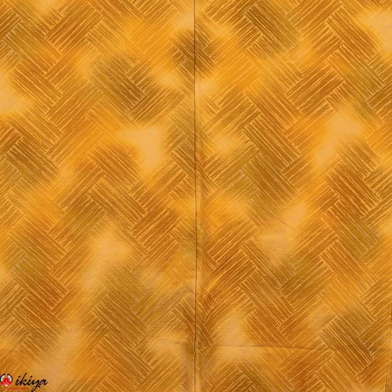 Haori da donna in seta grezza color ocra