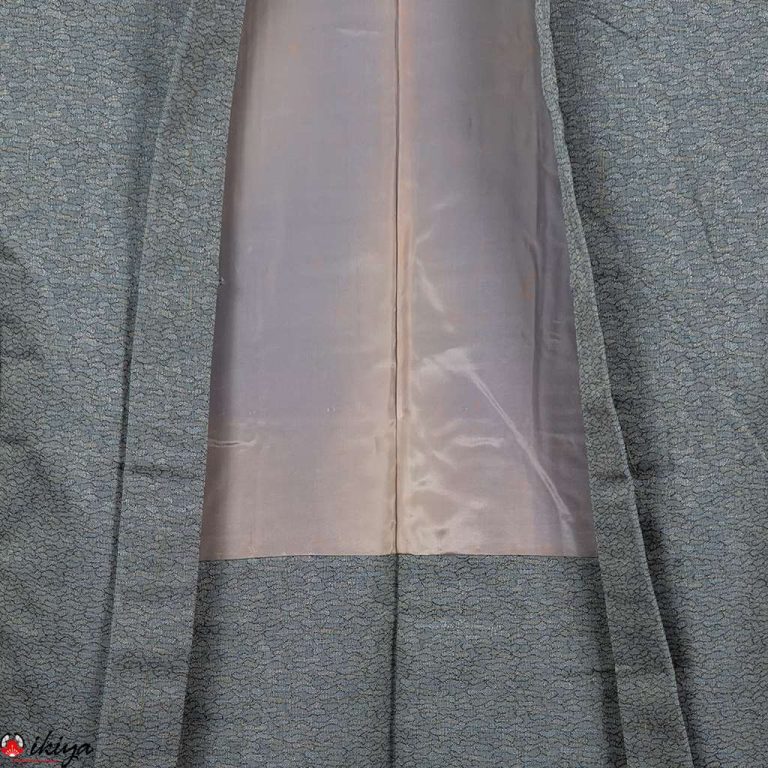 Haori da donna in seta grigio/azzurro ad effetto jeans