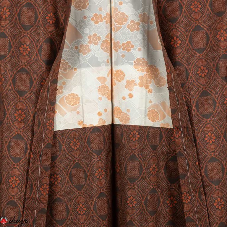 Haori da donna in seta "omeshi" con motivo geometrico