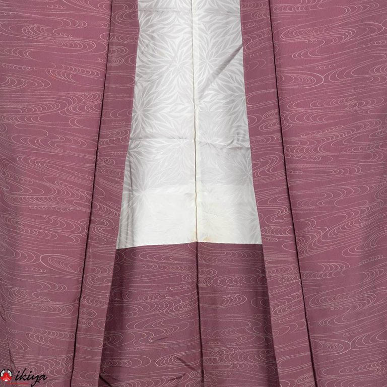 Haori da donna in seta violetta con onde