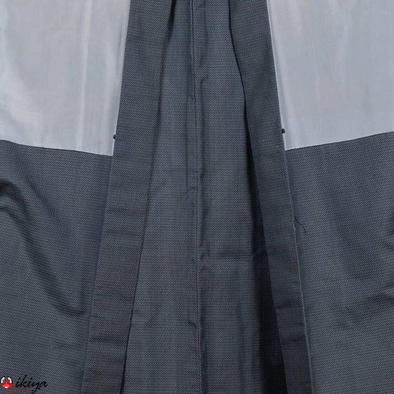 Haori da uomo in seta blu con Monte Fuji e paesaggio