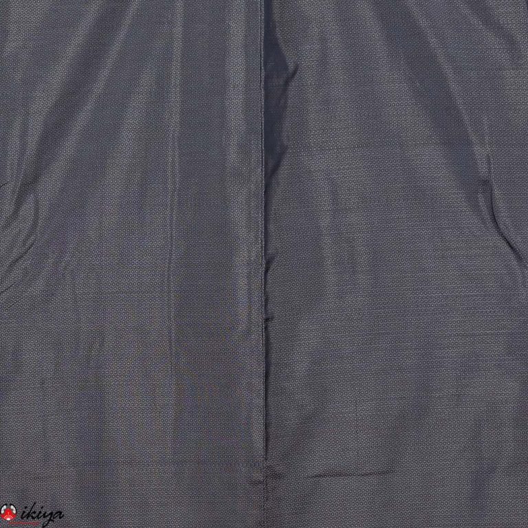 Haori da uomo in seta blu con motivo di ventagli
