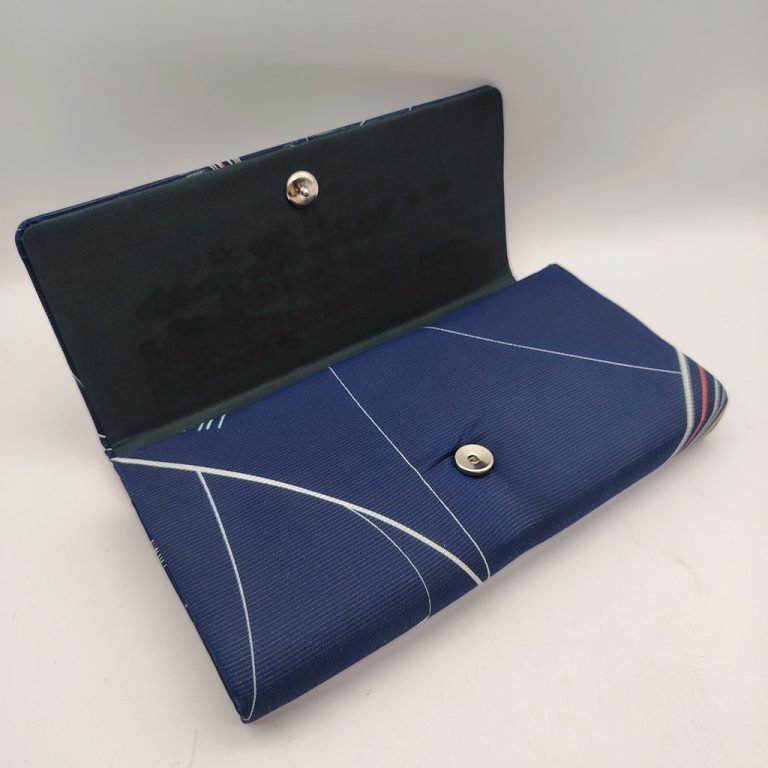 Borsetta per kimono blu in tessuto "ro"