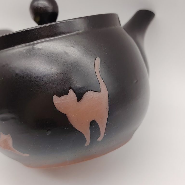 Kyusu nera con gattini - 270ml