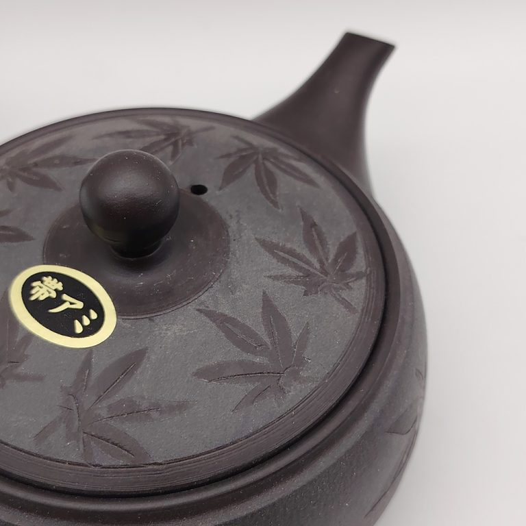 Kyusu nera con foglie di acero "Koyo" - 290ml