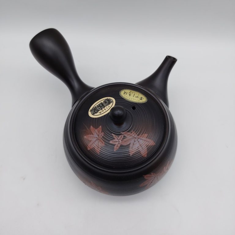 Kyusu nera con foglie di acero rosse "Koyo" - 370ml
