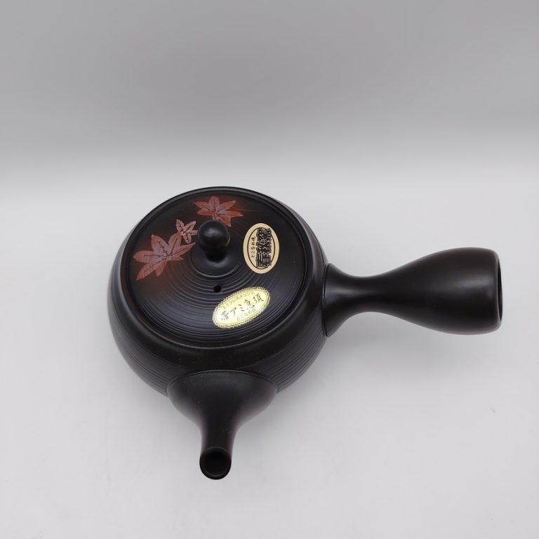Kyusu nera con foglie di acero rosse "Koyo" - 370ml