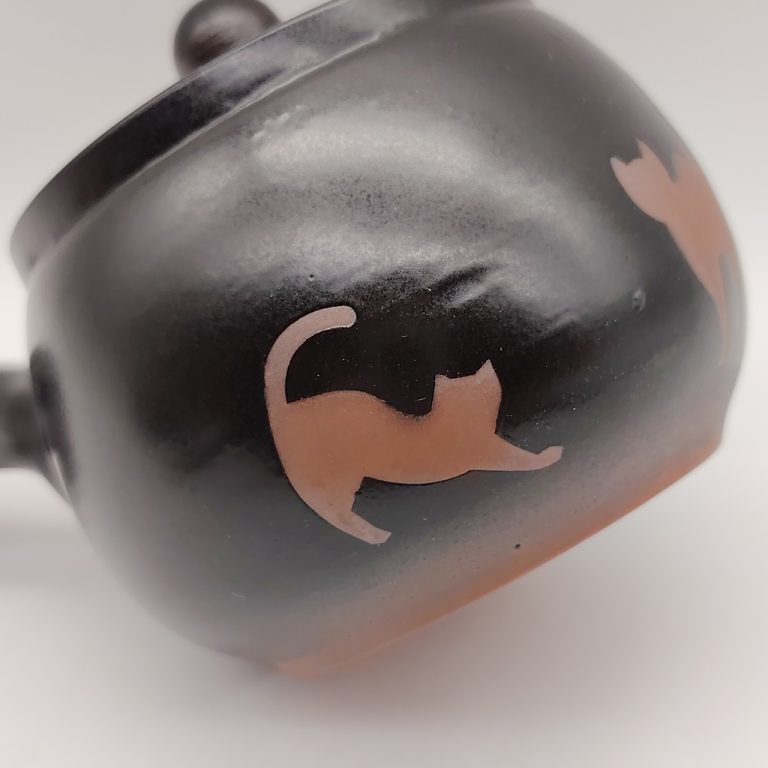 Kyusu nera con gattini - 270ml
