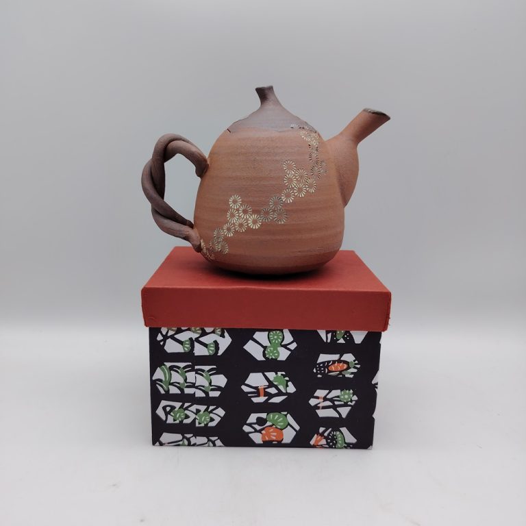 Set teiera & 2 tazze in ceramica Kyoyaki - Kiku Mishima