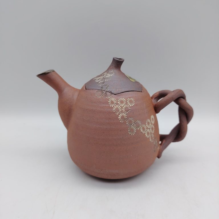 Teiera in ceramica Kyoyaki - Kiku Mishima