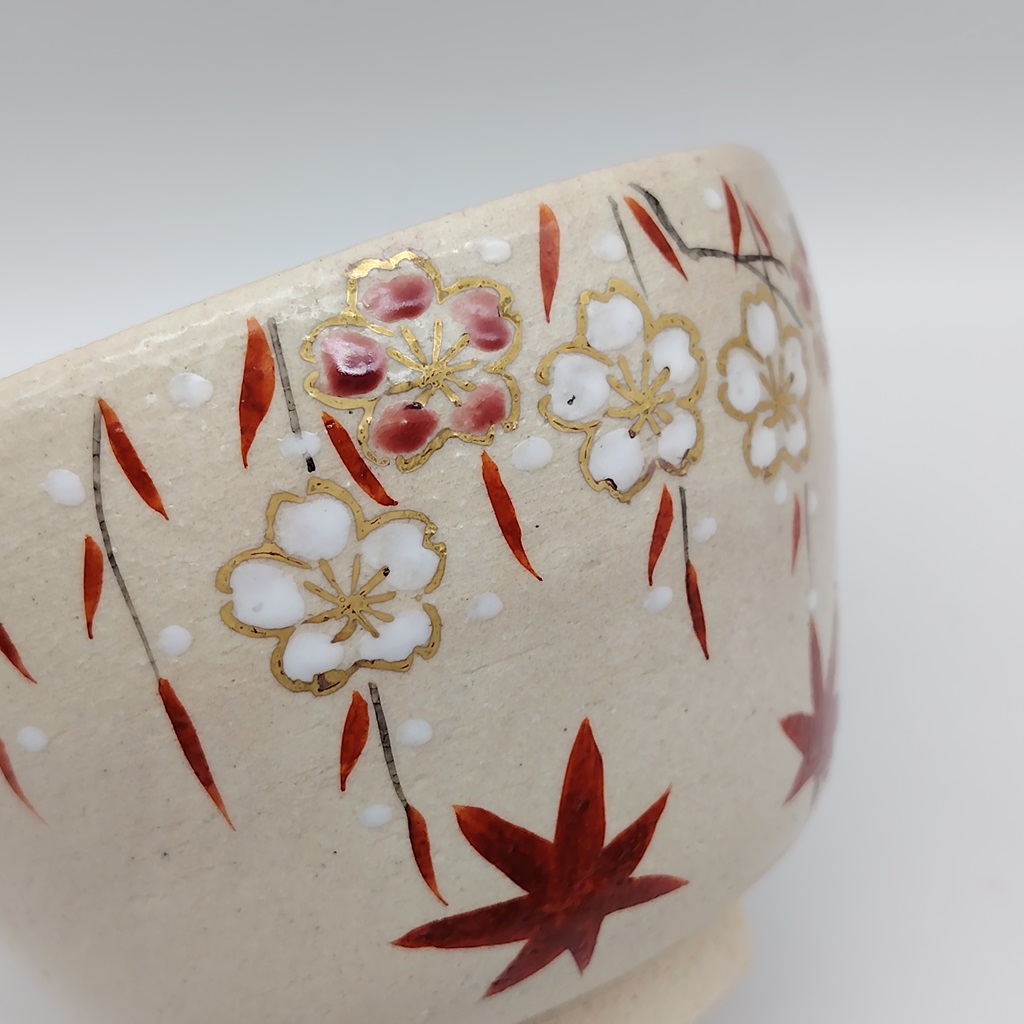 Chawan in ceramica Kyoyaki "Sakura & Momiji"