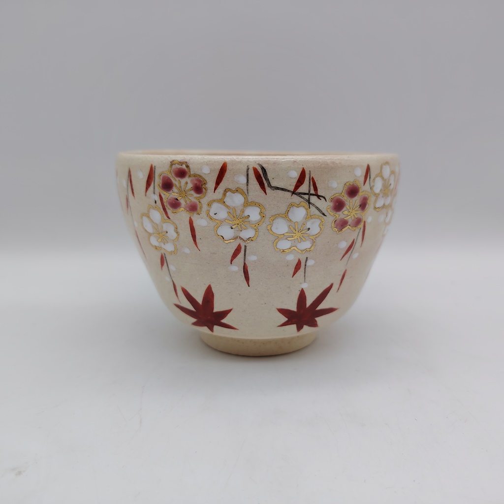Chawan in ceramica Kyoyaki "Sakura & Momiji"