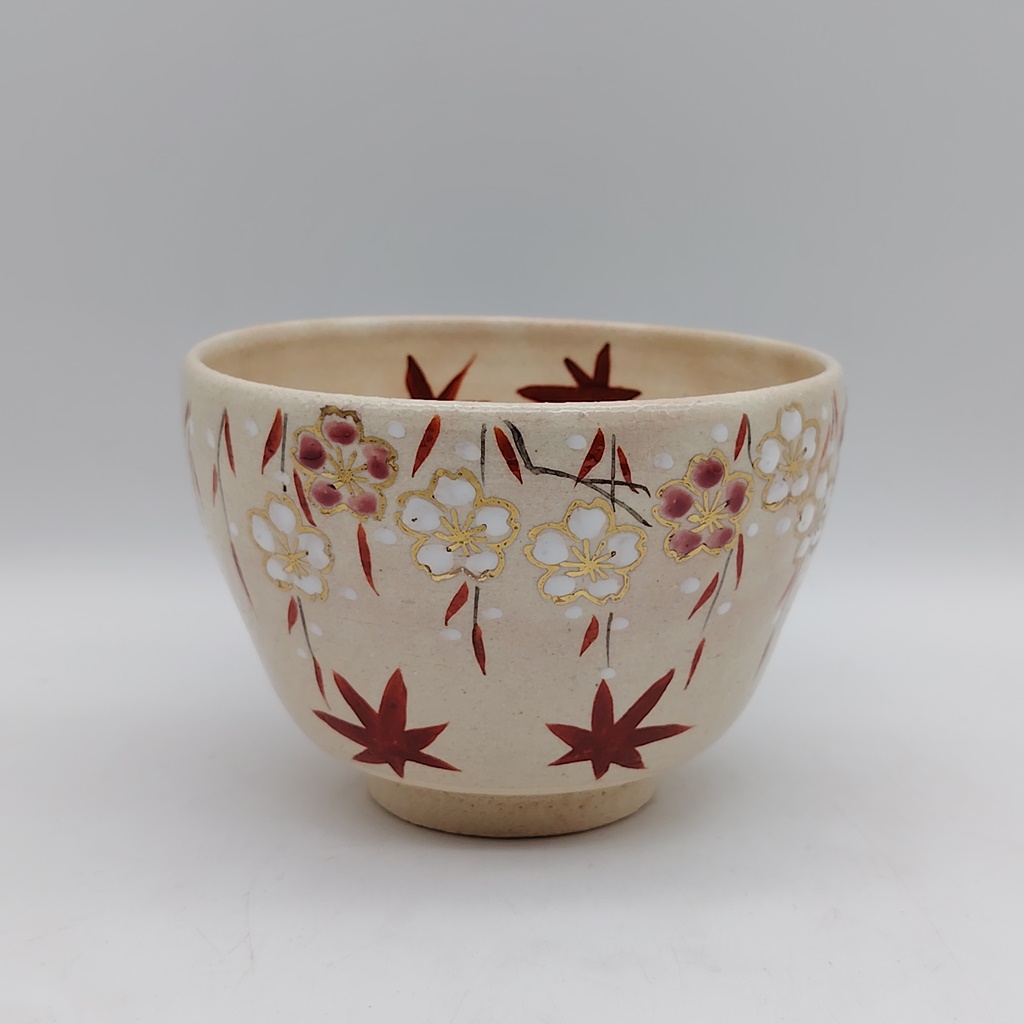 Chawan in ceramica Kyoyaki "Sakura & Momiji"