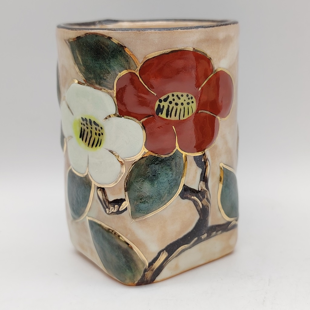 Coppia di tazze in ceramica Kyoyaki - Ayatsubaki