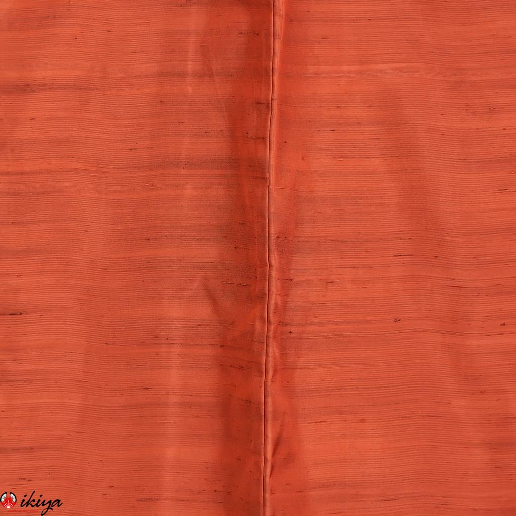 Haori da donna in seta Tsumugi arancione