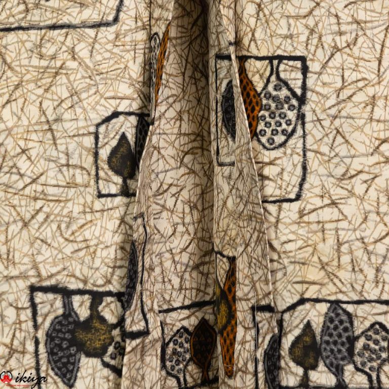 Haori da donna in seta "meisen" con alberi stilizzati