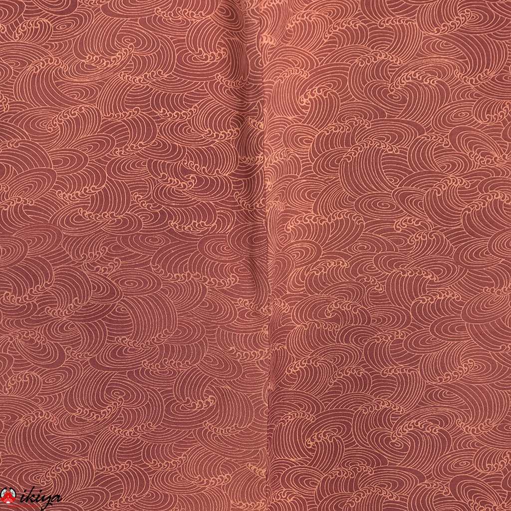 Haori da donna in seta "rinzu" rosa scuro ad effetto sfumato