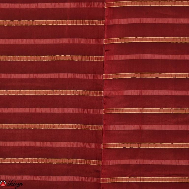 Haori da donna in seta rosso bordeaux a righe