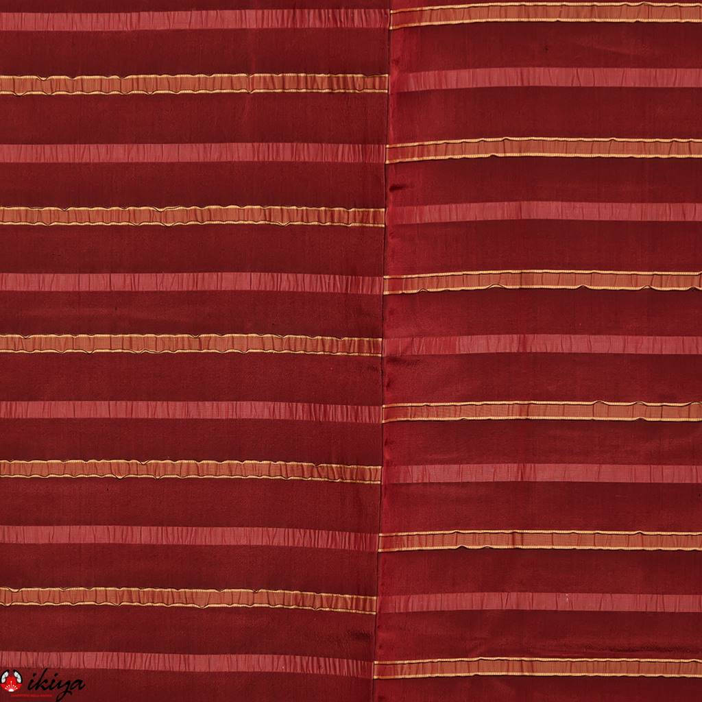 Haori da donna in seta rosso bordeaux a righe