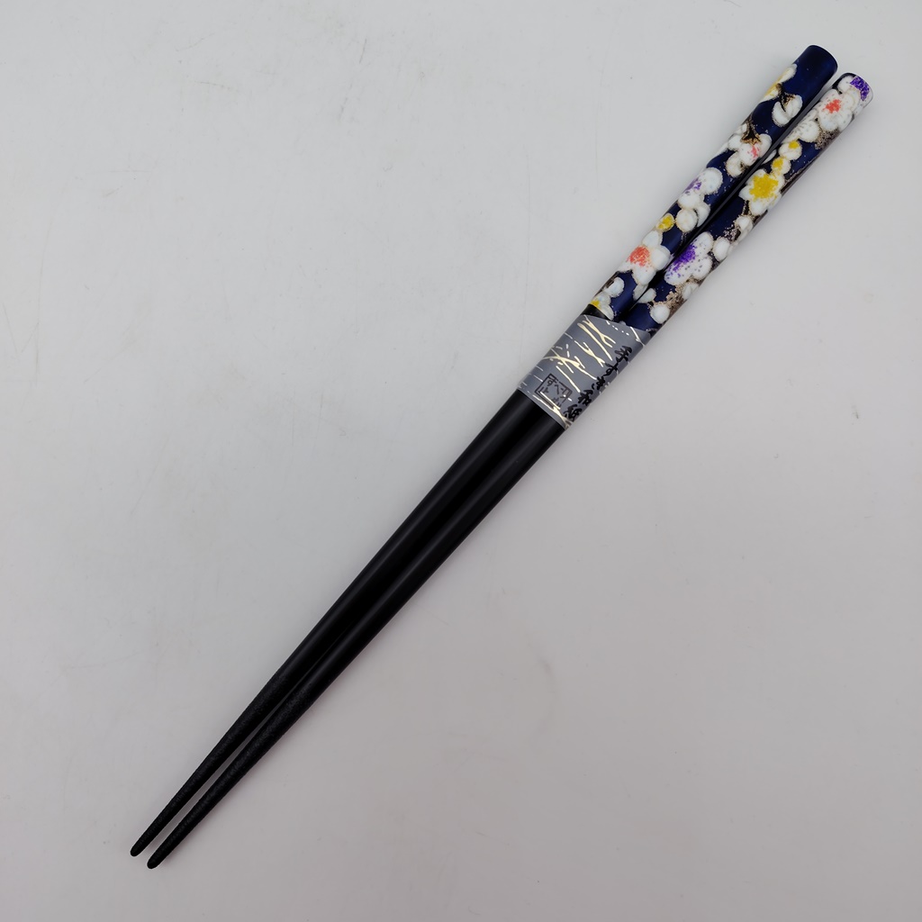 Hashi, bacchette giapponesi nere in legno con "ume" 22,5cm