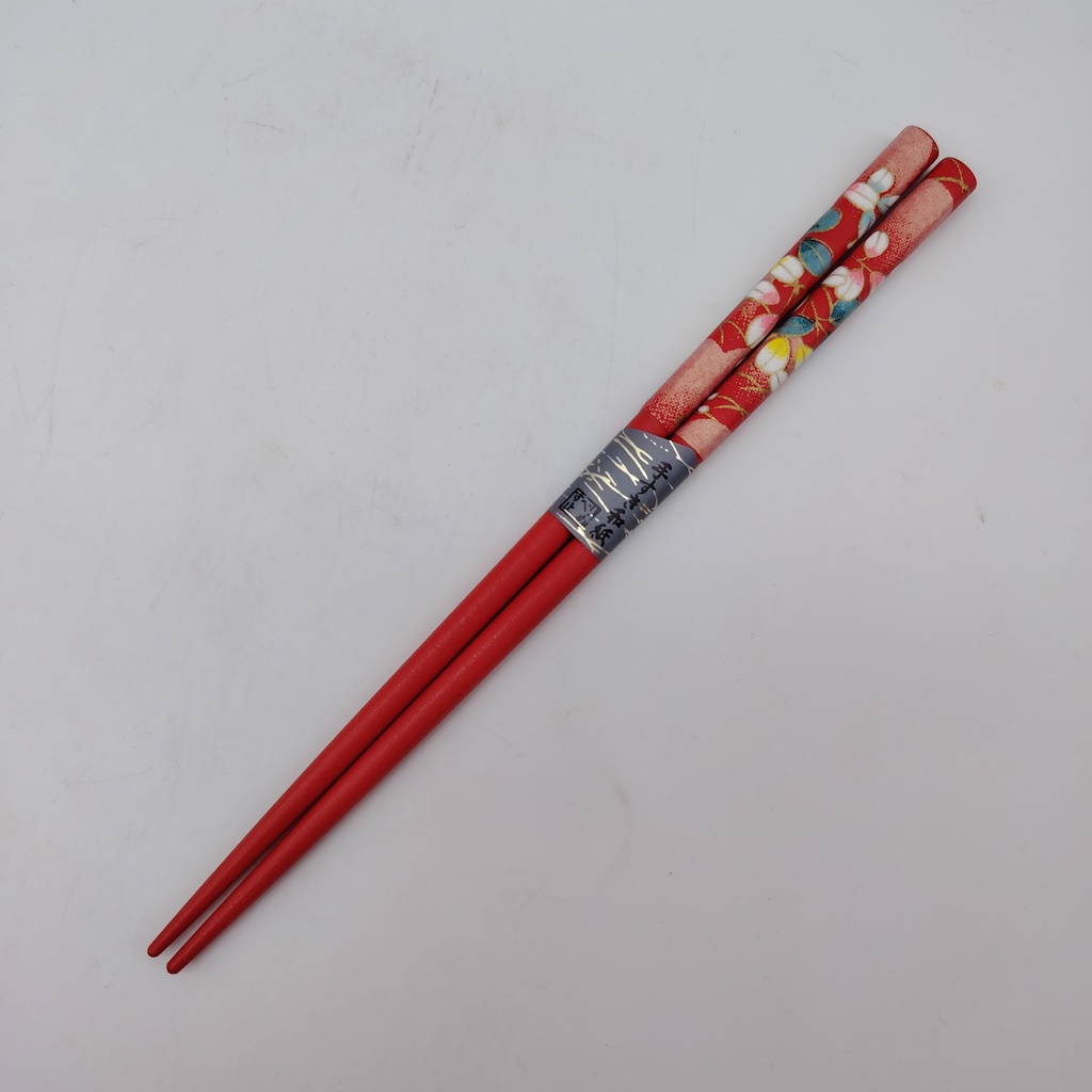 Hashi, bacchette giapponesi rosse in legno con "hagi" 21cm