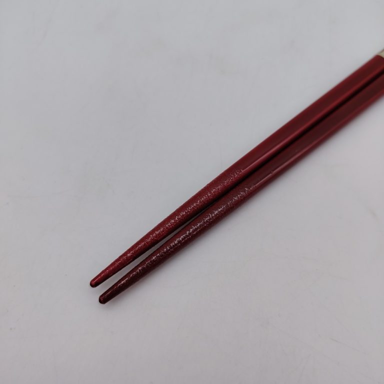 Hashi, bacchette giapponesi rosse in legno con pesciolini 23cm