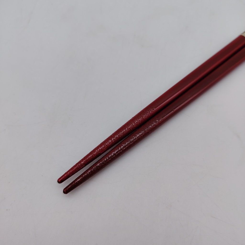 Hashi, bacchette giapponesi rosse in legno con pesciolini 23cm