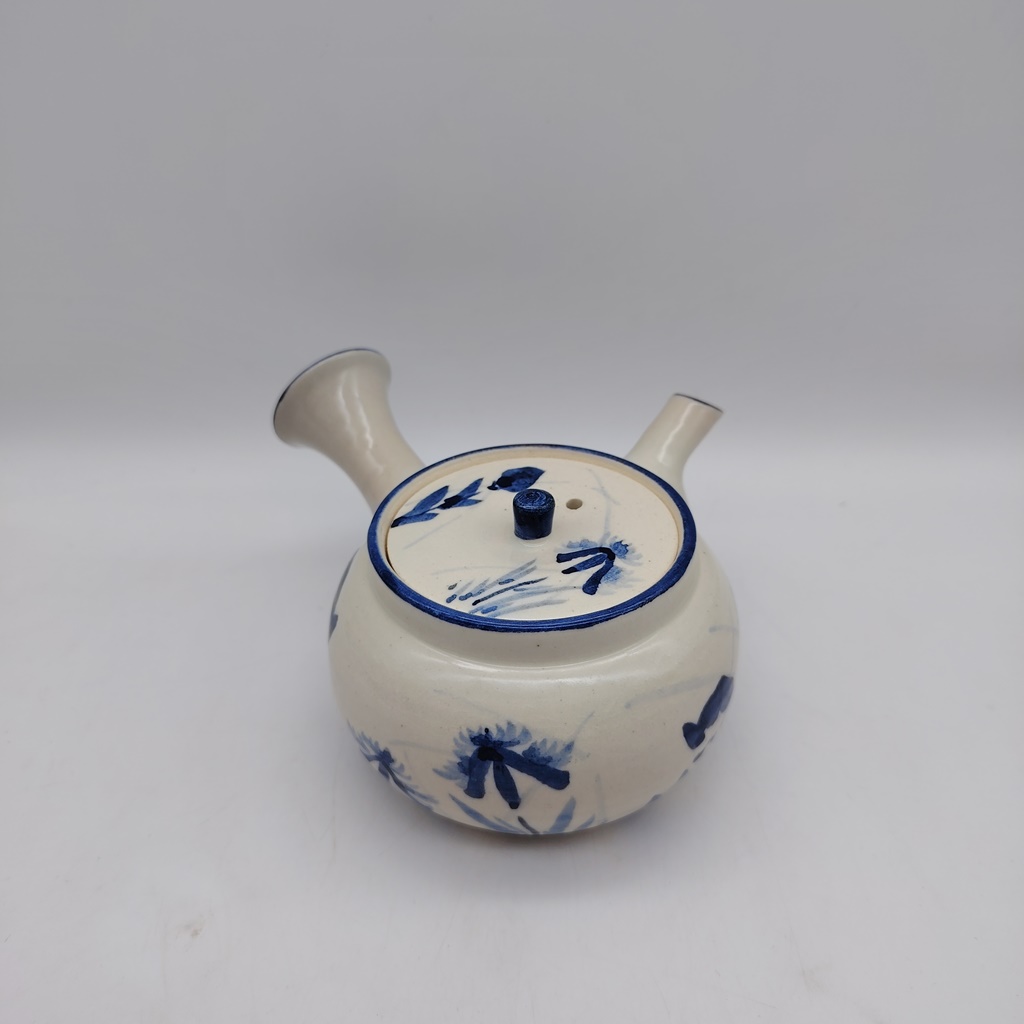 Teiera in ceramica Kyoyaki - Gosu Akikusa