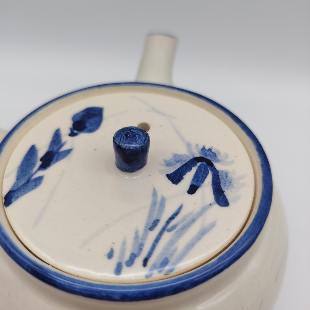 Teiera in ceramica Kyoyaki - Gosu Akikusa
